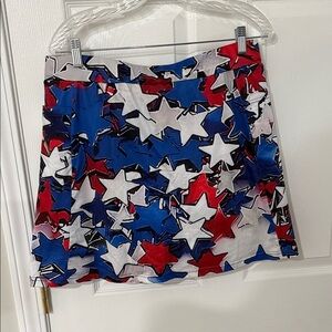 Star Patterned Skort - Red, Blue, White